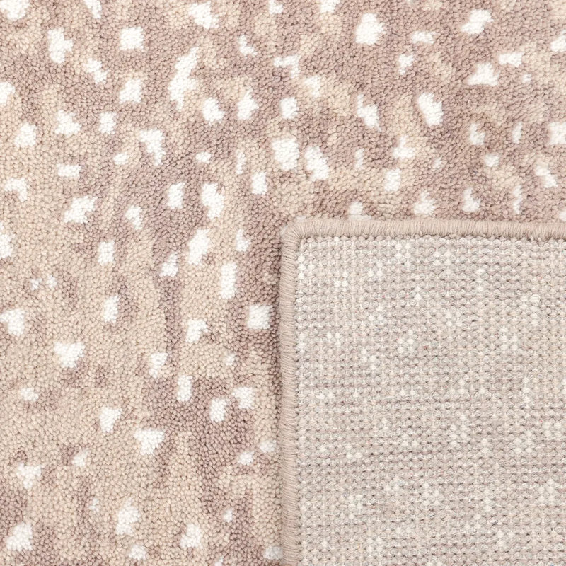 Arash Abstract Hand-Knotted Wool/Cotton Beige Area Rug, Rectangle 5' x 8'