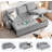 83.5'' Convertible Sleeper Sofa Couch With Pullout Bed-738898337