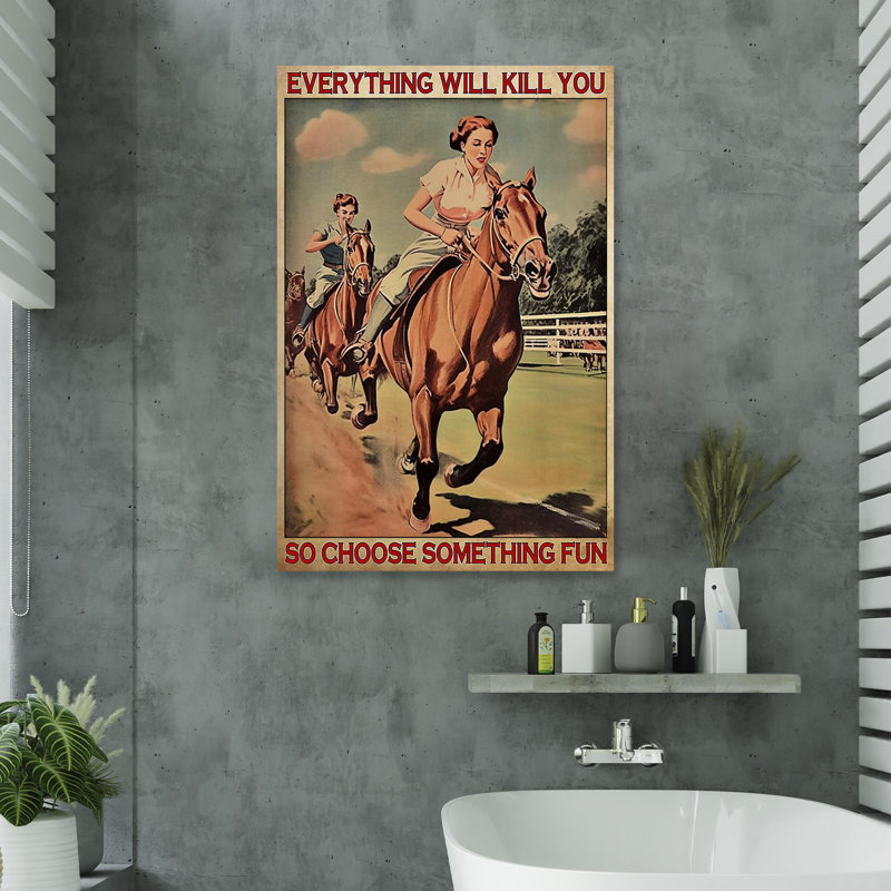 Horse Racing Choisissez quelque chose d'amusant - 1 pièce, reproduction d'art graphique sur toile tendue, L 24 po x H 36 po