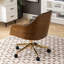 Chaise de bureau rembourrée en cuir véritable-1121318807