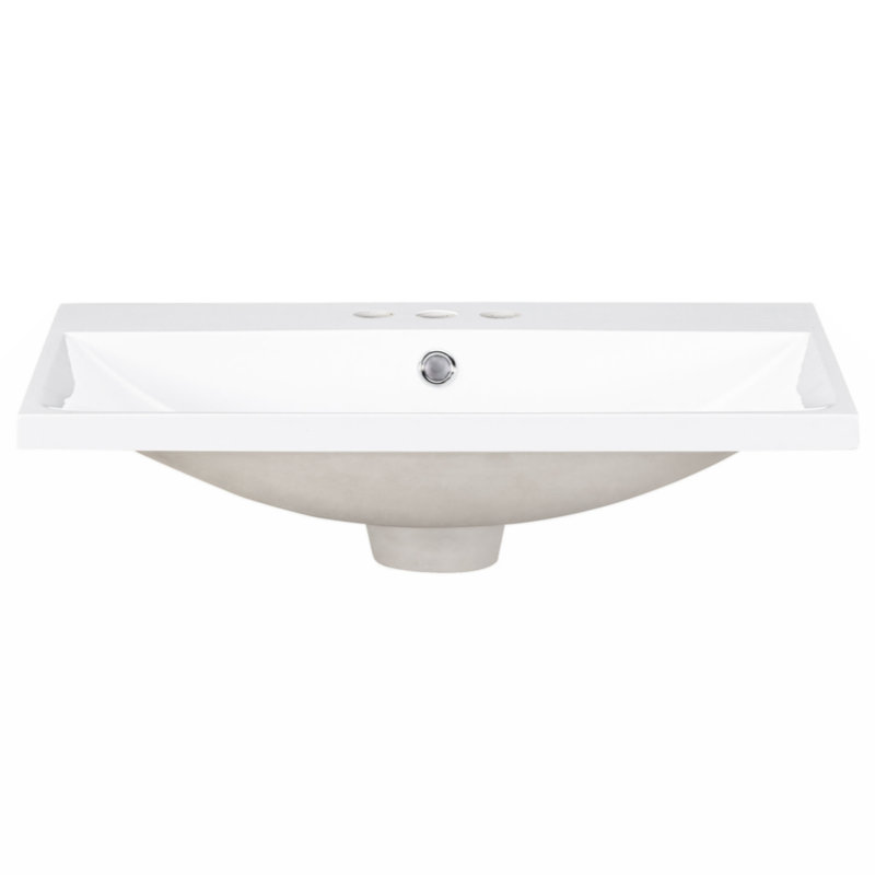 Myhomekeepers 18'' White Ceramic Rectangular Bathroom Sink