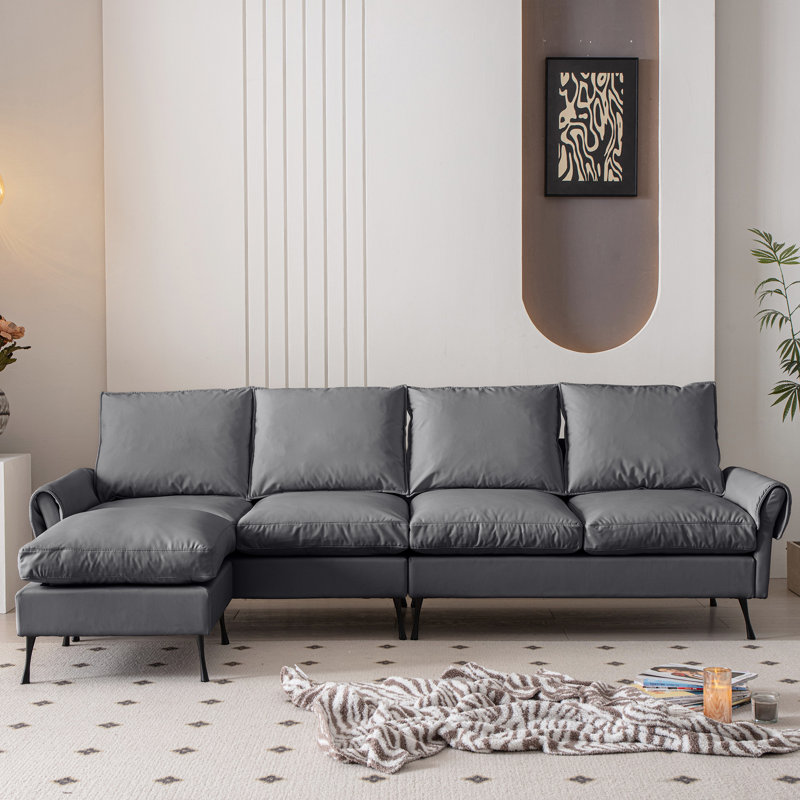 Contemporain avec convertible, cuir technique Scratch, gris foncé dans le cuir
