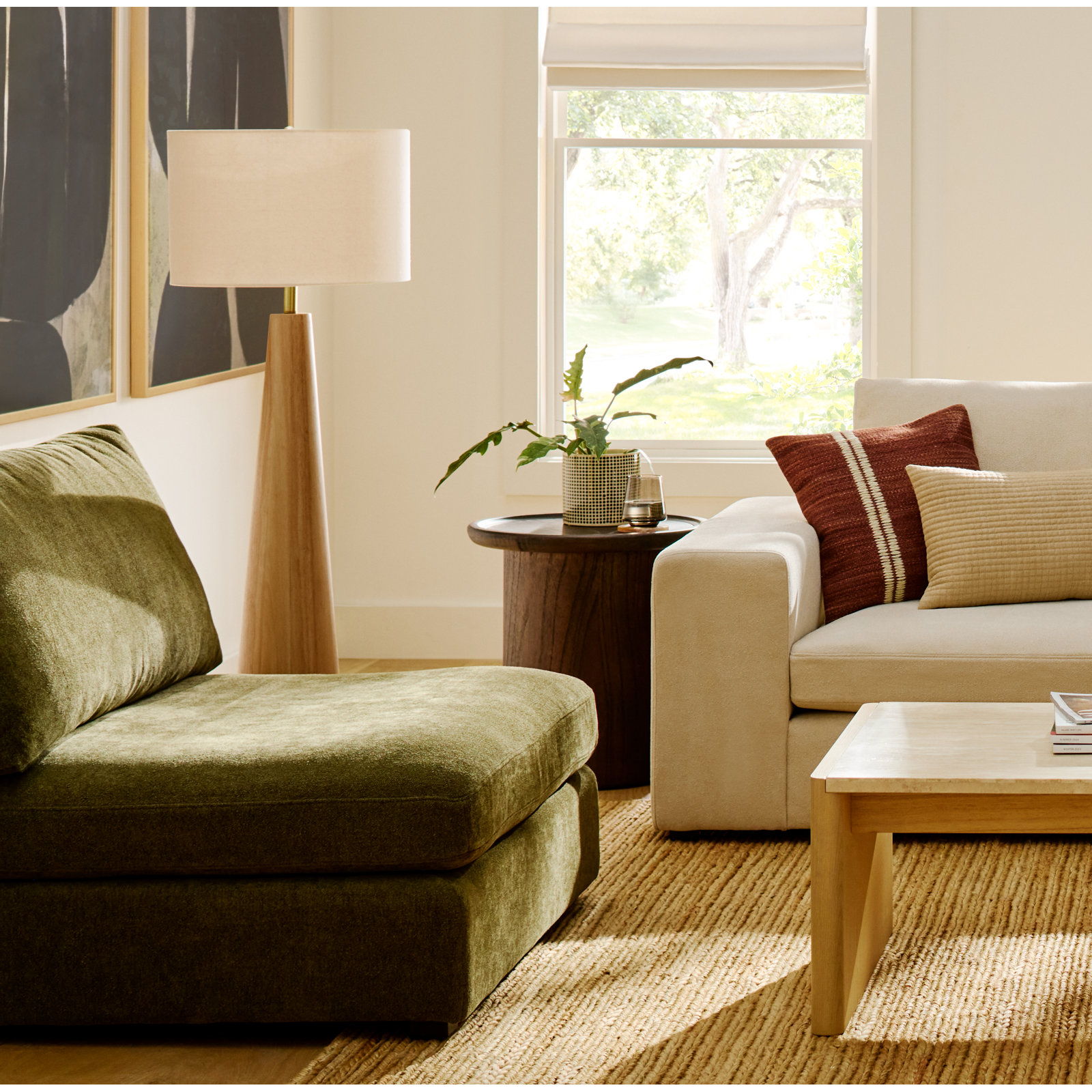 Ojai Upholstered Accent Chair, Green Chenille