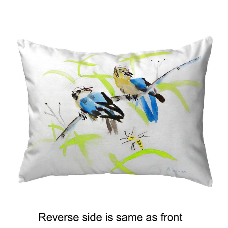 Housse et insert de coussin rectangulaire extérieur Birds and Bees III, 11" x 14"