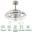 Ventilateurs de plafond modernes en nickel brossé d'intérieur avec ensemble d'éclairage DEL