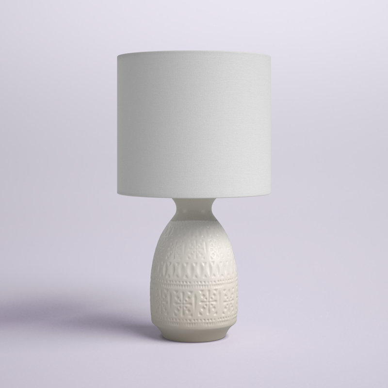 Minda Ceramic Table Lamp, White