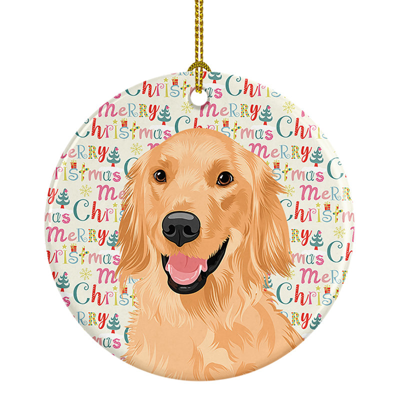 Ornement de Noël doré Golden Retriever