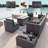 Yasmina 8-Pieces All-Weather Wicker Outdoor Conversation Sets With 55,000 BTU Fire Pit Table And Cushions-175164815