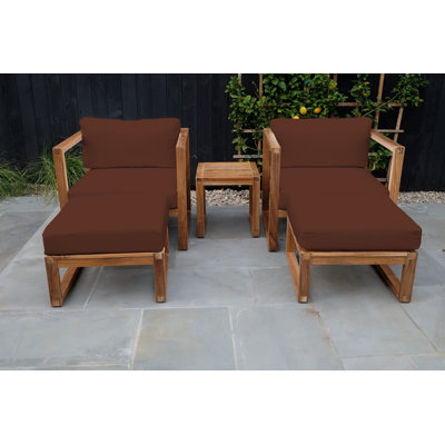 Ensemble de conversation en teck avec coussins Sunbrella