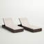 Chaise longue simple inclinable en aluminium et osier avec coussins 77,1 po Pacey-397247761-396952778