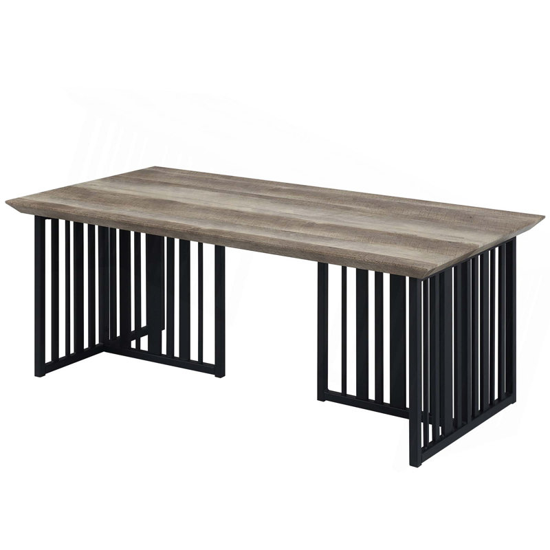 Table basse en chêne antique et finition noire