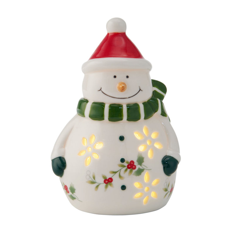 Bonhomme de neige 5,5 po avec lumière DEL Pfaltzgraff Winterberry