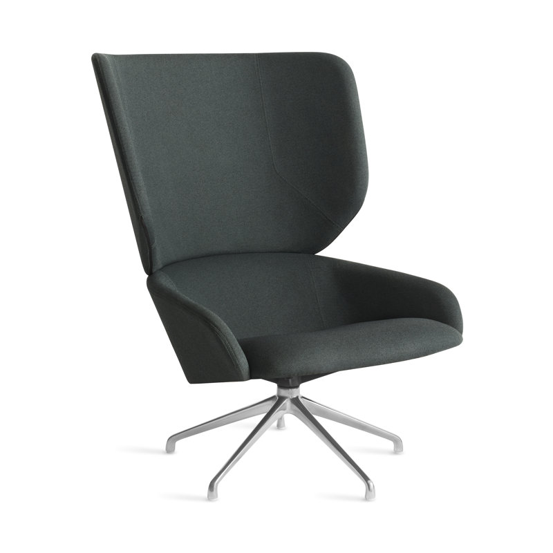 Heads Up Swivel Lounge Chair, Maharam Messenger in Everglade