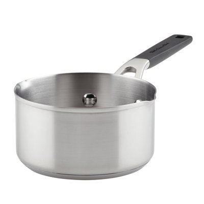 KitchenAid Stainless Steel Induction Sauce Pan with Pour Spouts, 1 Quart