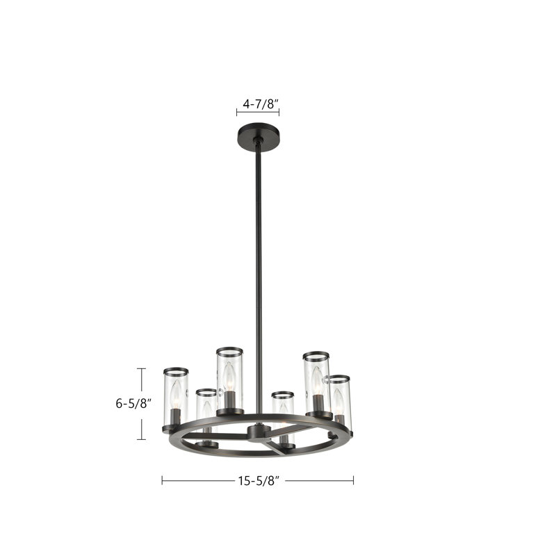 Revolve 6 - Light Chandelier, Polished Nickel