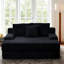 Méridienne surdimensionnée en flanelle 65,35 po pour salon avec 2 coussins de dossier et 1 coussin décoratif, rembourrage en mousse pure, aucun assemblage requis, noir-117969493