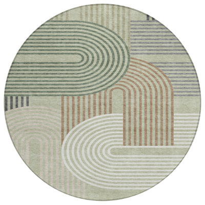 Machine Washable Indoor/Outdoor Chantille ACN2549 Mid-Century Modern Rug