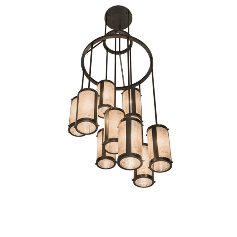 Lustre cylindrique à 9 lumières