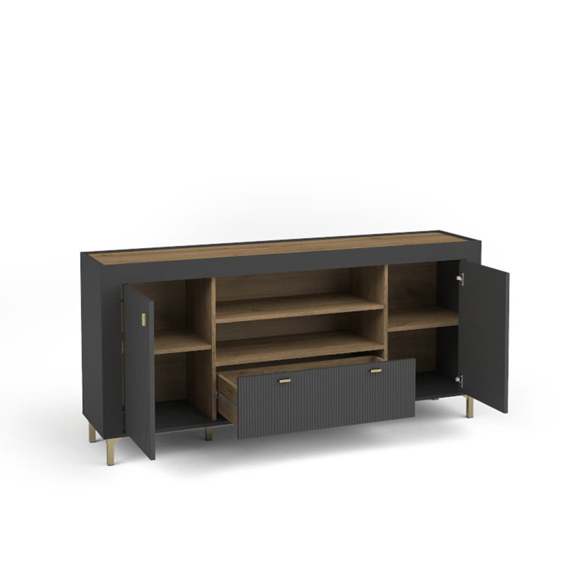 Naveena 137cm Sideboard, Black/Oak