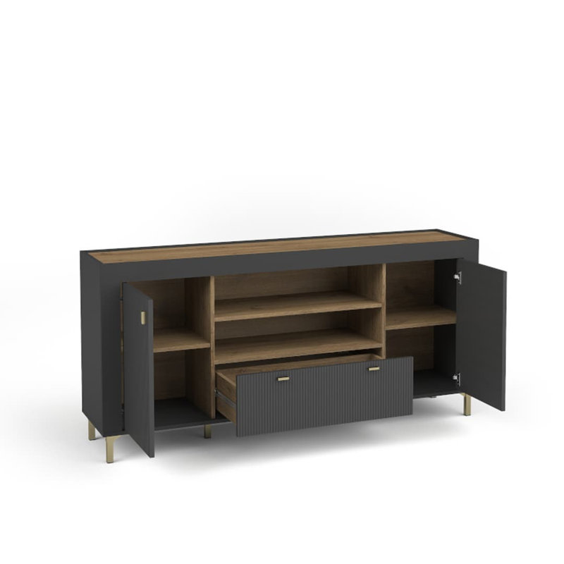 Naveena 177cm Sideboard, Black/Oak