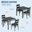 Dining Table Set for 2, Wood Kitchen Table with 2 Upholstered Chairs, Kitchen Table Chairs Set of 2 w/ Collision Angle for Small Space, Kitchen Room, Apartment