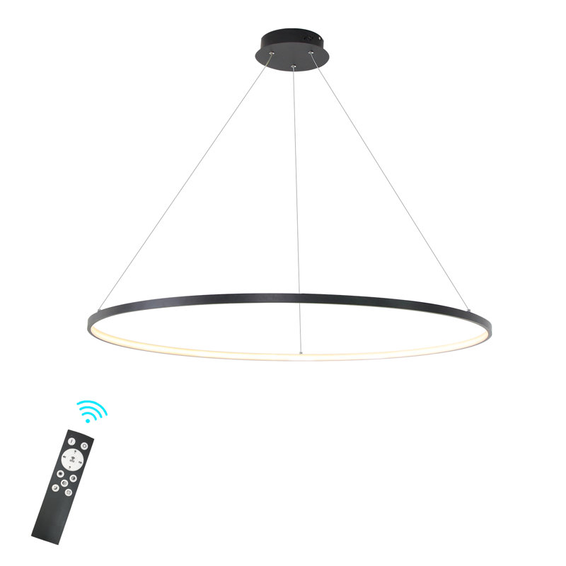 Luminaire suspendu simple à DEL Eliades, Noir, H 78,7 po x l 39,4 po x P 39,4 po