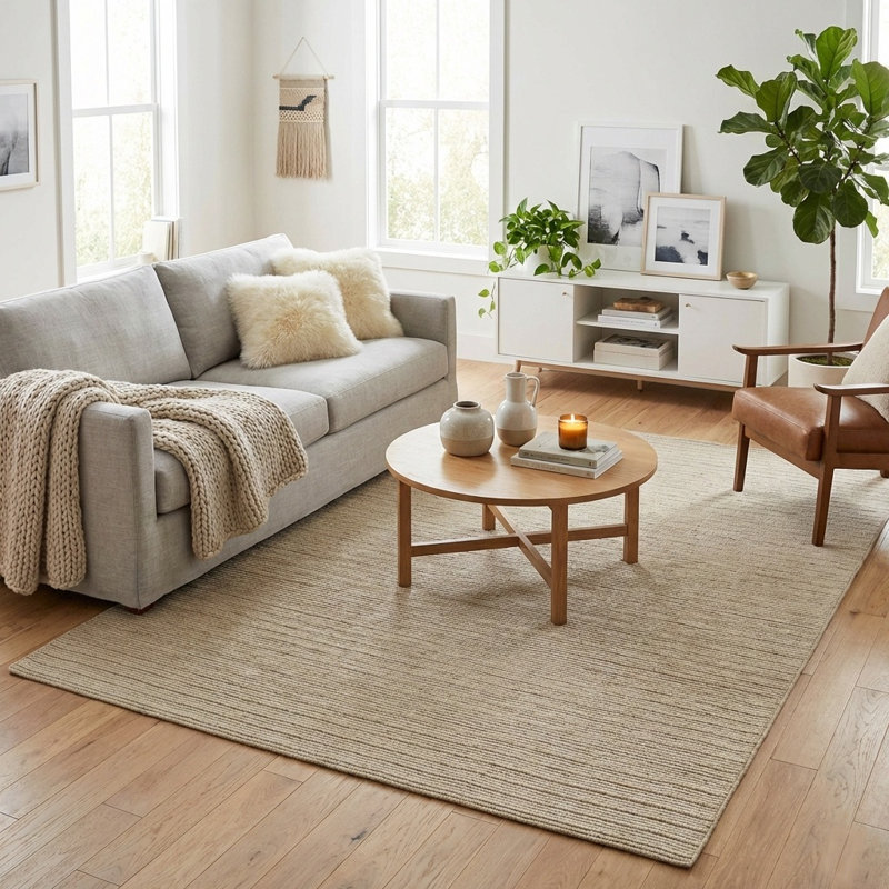Tapis d'intérieur en laine tissé à la main Campo, Rectangle 9 pi x 12 pi