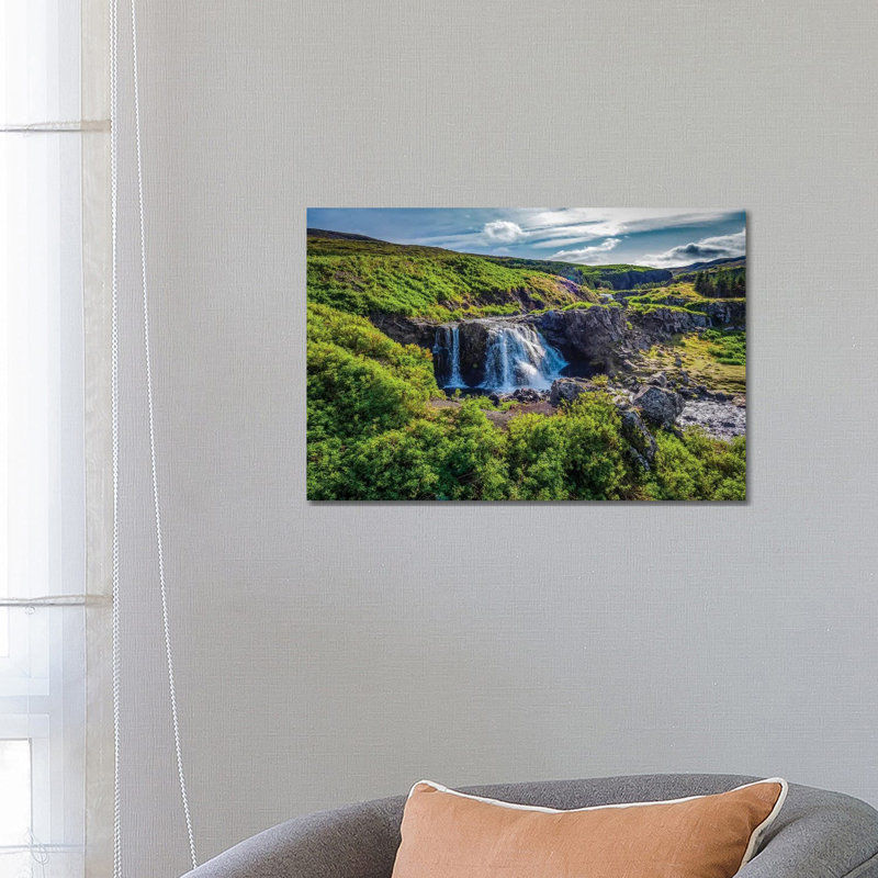 Fossa Waterfalls, Hvalfjordur, Iceland. by Panoramic Images - Gallery-Wrapped Canvas Giclée on Canvas, Wrapped Canvas