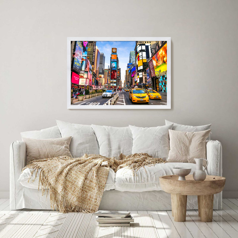 «NYC», reproduction de photo encadrée, H 21,5 po x l 27,5 po x P 0,75 po, Cadre blanc