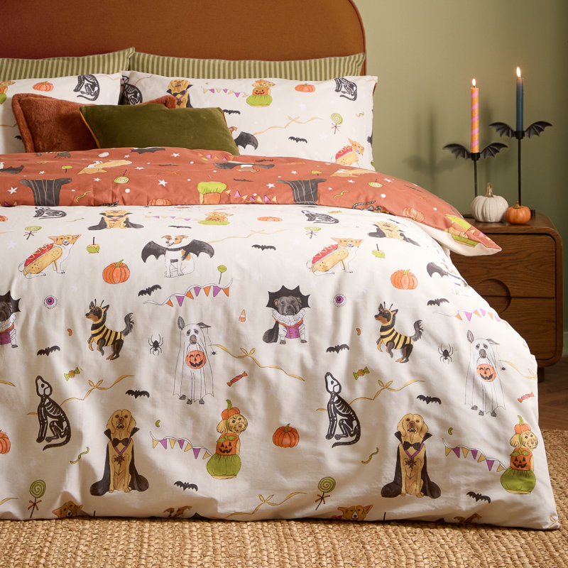 Howl-O-Ween Abstract Duvet Cover Set, Single Bed Duvet Cover + 1 Pillowcase