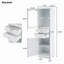 Armoire de rangement élégante pour salle de bain, armoire de rangement haute avec portes en verre, armoire de salle de bain autoportante avec tiroirs et tablettes réglables-480015305