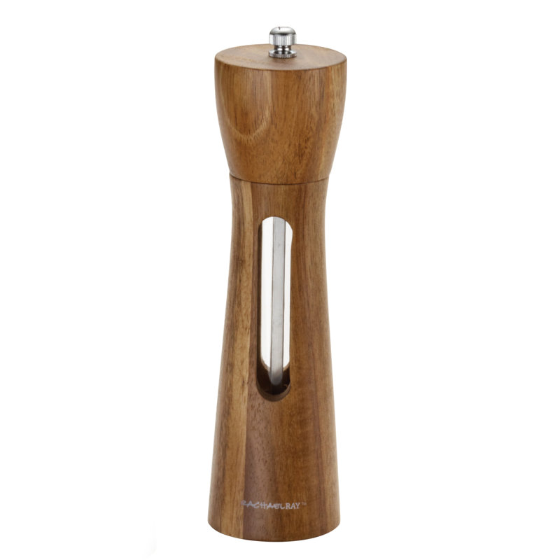 Acacia Wood Salt and Pepper Grinder Set with Stainless Steel