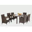 Ensemble de salle à manger rectangulaire pour 6 personnes de L 59,1 po avec coussins Alani-105765368-112673180