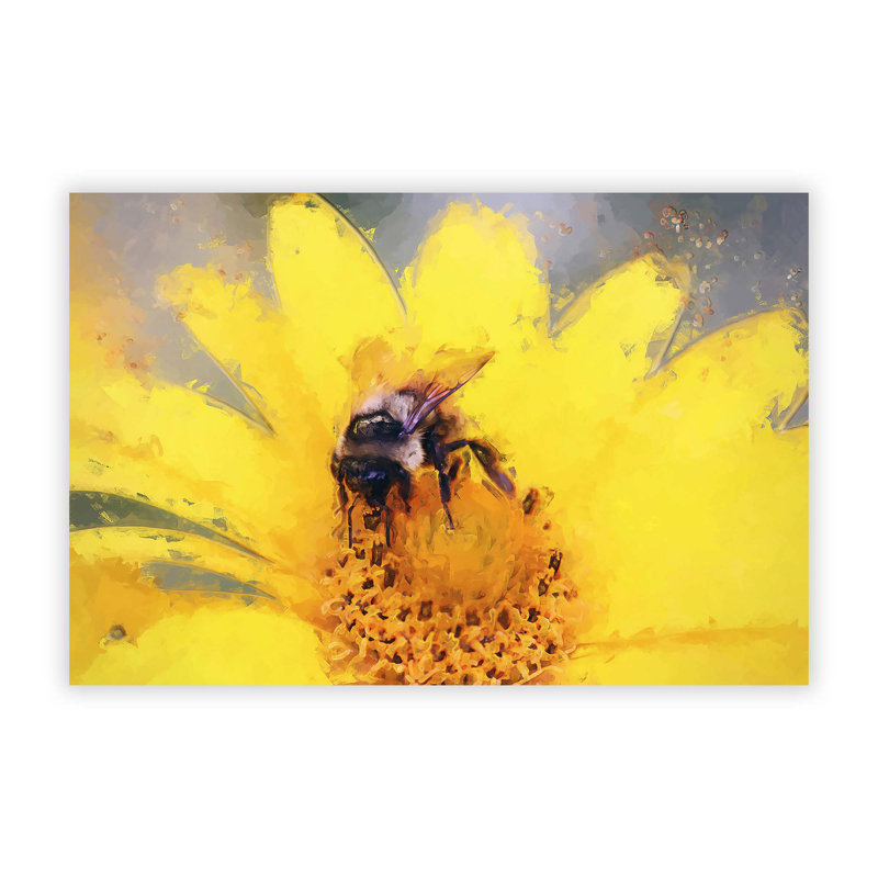 Bee Collecting Pollen - Painting, Paper, 59.4 cm H x 84.1 cm W x 0.1 cm D