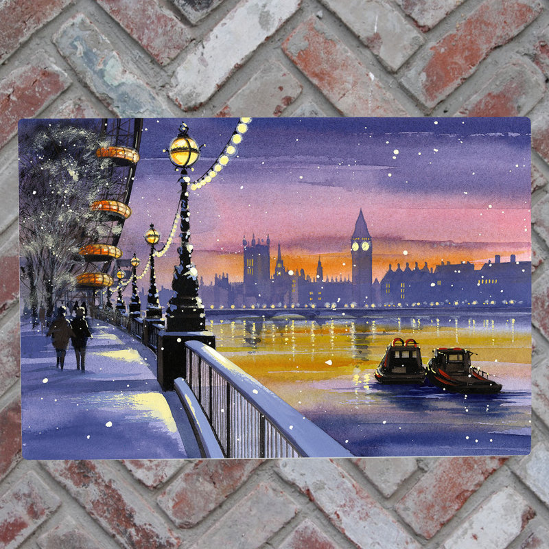 R.FATHERS Traditional Buildings & Architecture Wall Decor on Ceramic