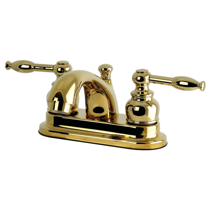 Robinet de salle de bain central à avec drain escamotable abs Knight, Laiton poli