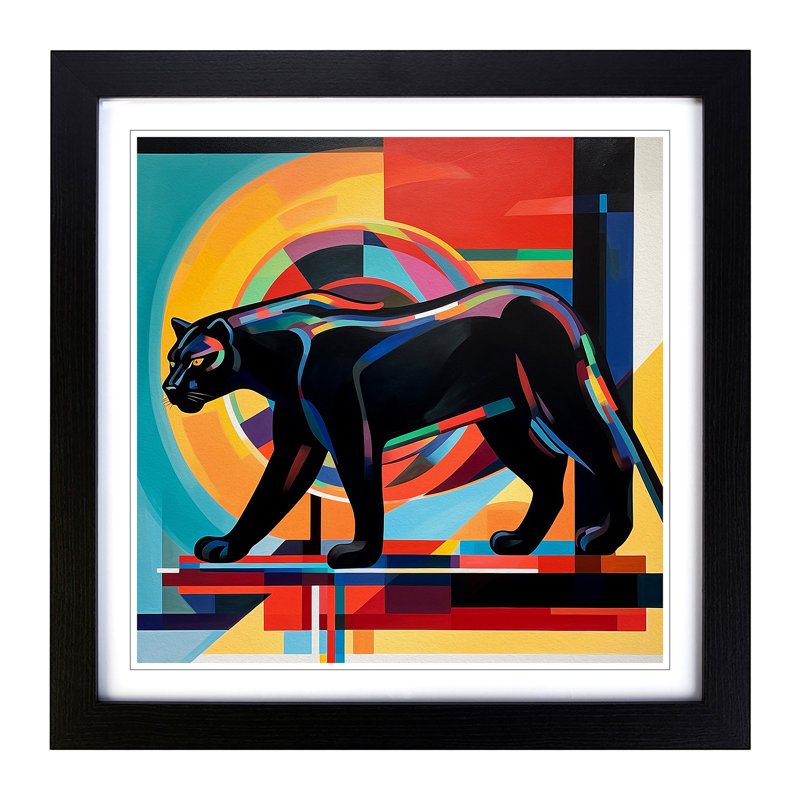 Panther Constructivism - Framed Print, Black