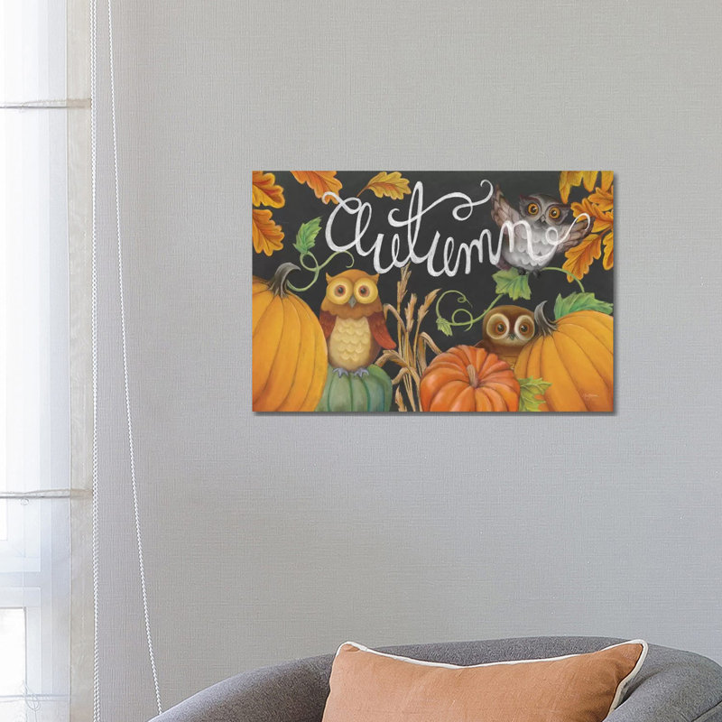 Harvest Owl II by Mary Urban - Wrapped Canvas Painting, 66.04 cm H x 45.72 cm W x 1.91 cm D