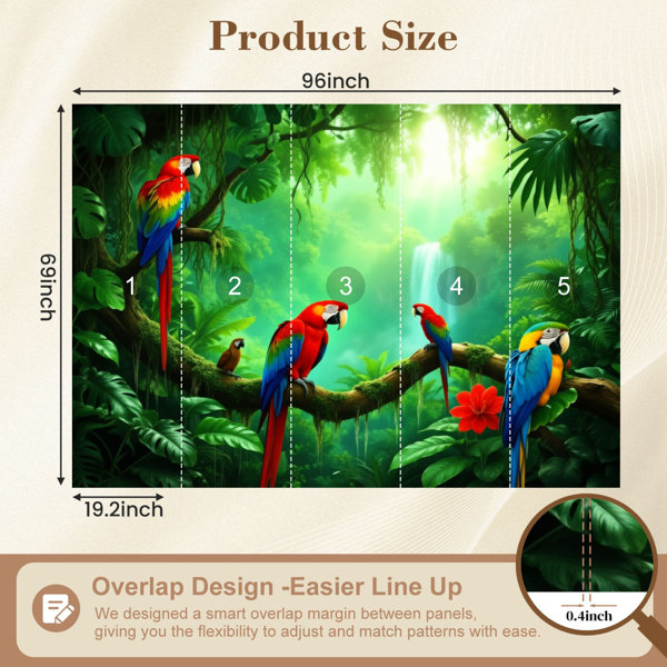 Red Barrel Studio Peel and Stick Wallpaper Tropical Jungle Scene ...