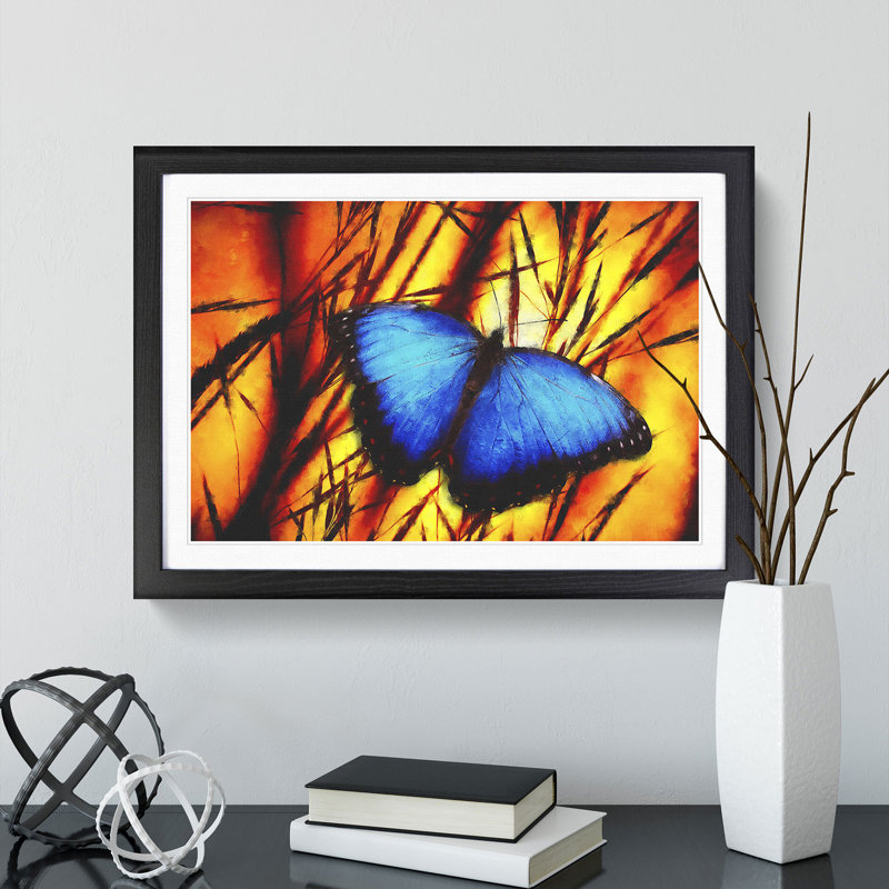 Butterfly Vol.7 - Picture Frame Painting, Black Framed, 48cm H x 65cm W x 2cm D