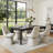 360° Swivel Fabric Upholstered Dining Chair-1059280870