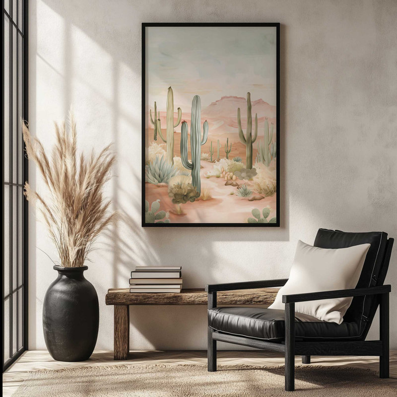 Cactus Waltz II, H 25,25 po x l 19,25 po, Cadre photo simple or brossé