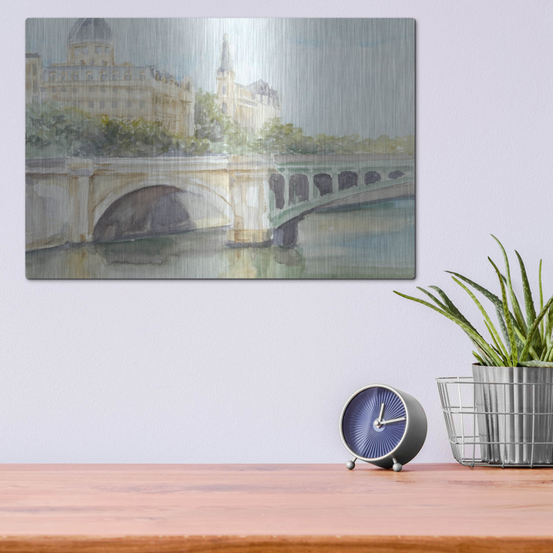«French Bridge Study 4» par Ethan Harper, art mural en métal, H 12 po x l 16 po