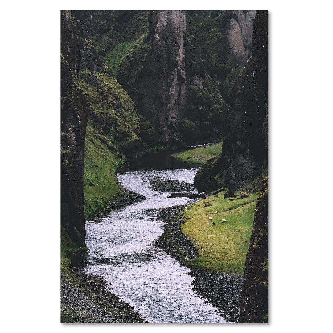 Leinwandbild Bach in den Bergen