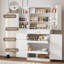 Garde-manger de 71 po de hauteur avec 6 tablettes suspendues, 2 tiroirs coulissants et des tablettes réglables-840441428
