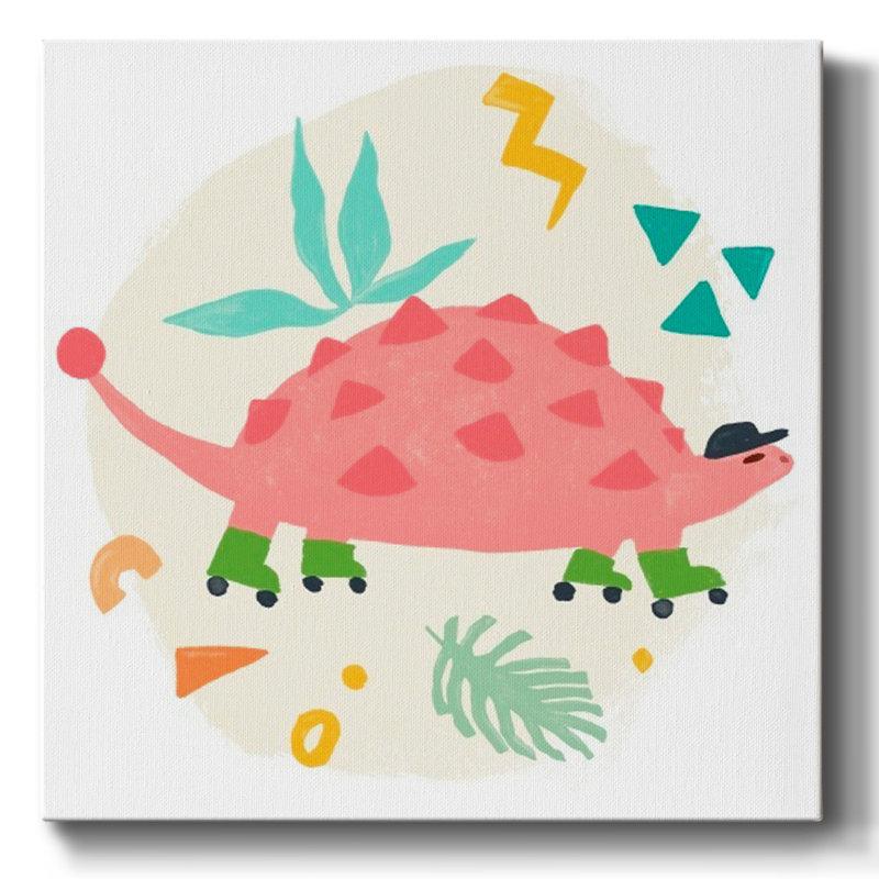 Toile tendue Rollin 'Dino IV-Gallery, H 32 po x l 32 po