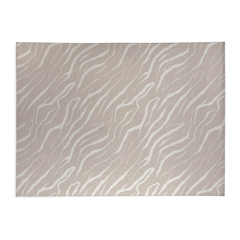 Tapis de bureau léger Lush Cracks, L 6 pi x L 4 pi, Taupe