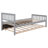 Twin Bed with Trundle, Platform Bed Frame with Headboard and Footboard, No Box Spring Needed,Grey
