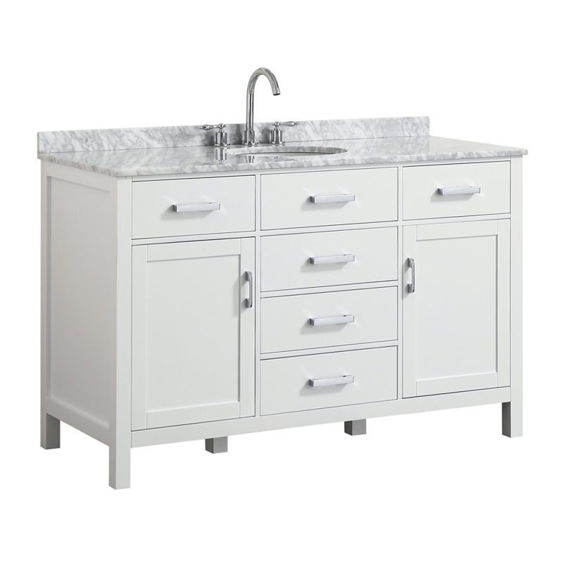 Ensemble de meuble-lavabo simple 55 po Bristol, Blanc