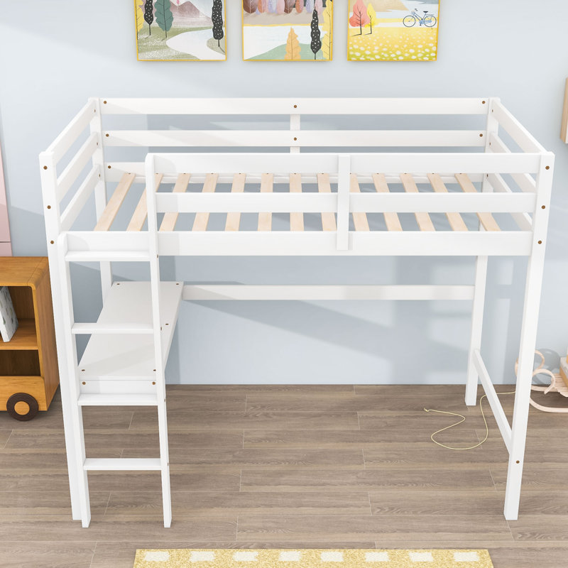 Gomara Kids Twin Loft Bed, White